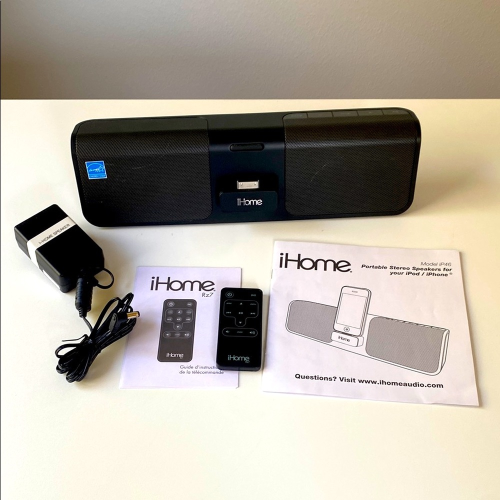 iHome Black Portable Stereo Speaker System
